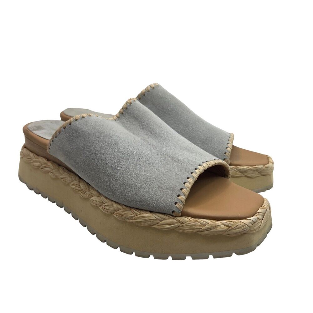 Paloma Barcelo Cream and Tan Platform Sandals